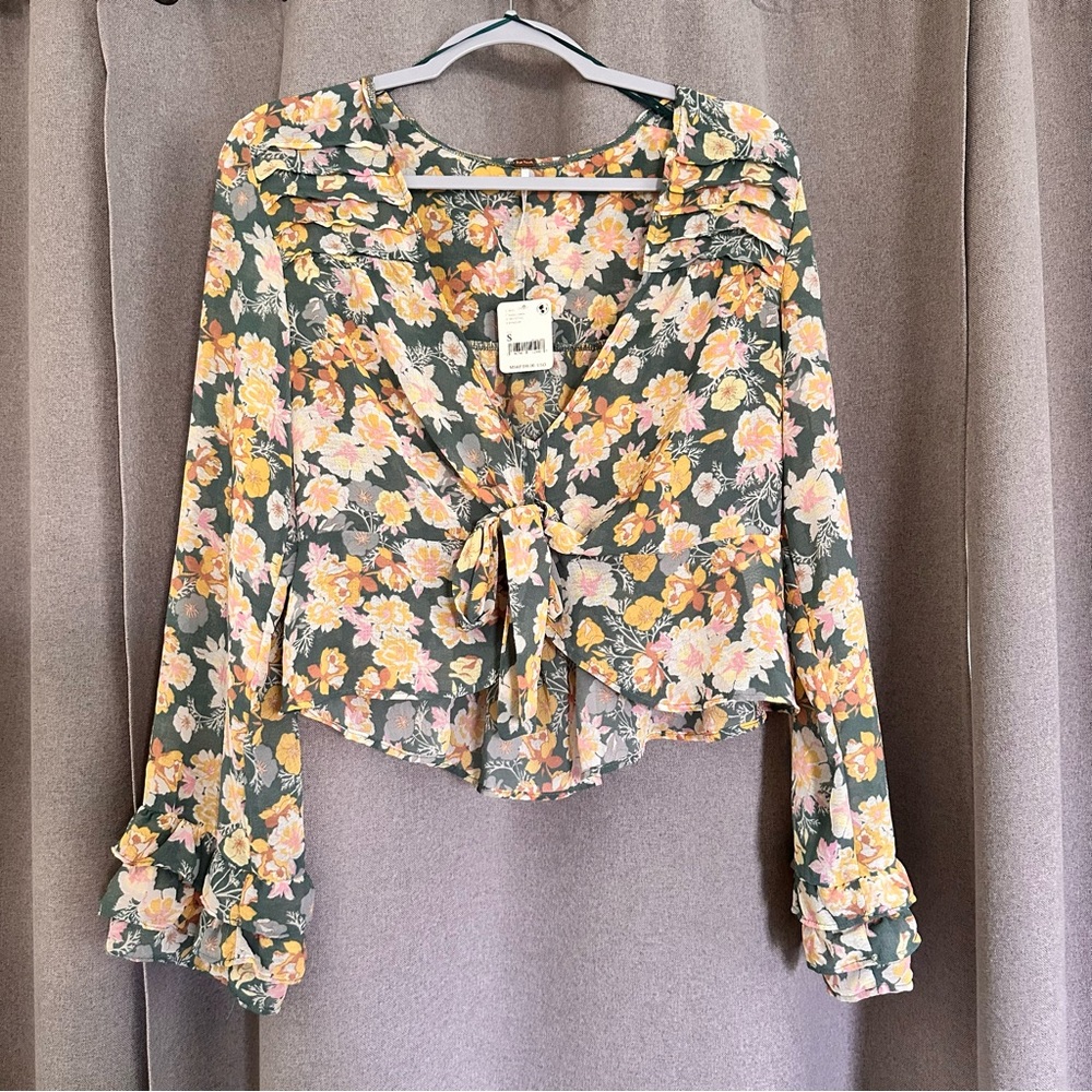 NWT Free People Maybel floral blouse *small*